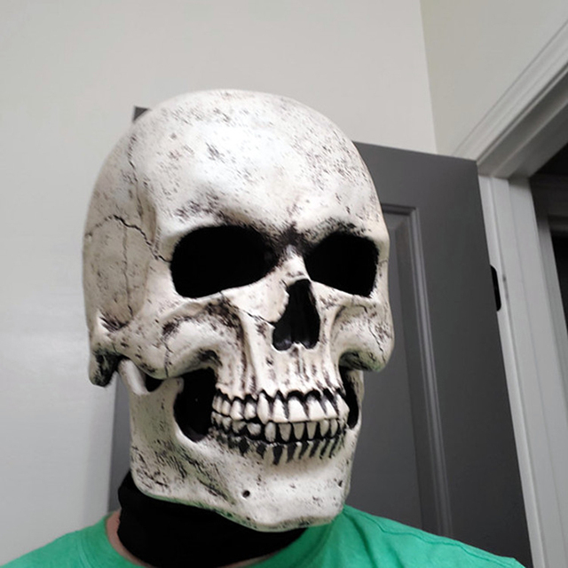 Maska Halloween z ruchomą szczęką na całą głowę - dekoracyjna maska czaszki, idealna na imprezy, cosplay i prezent (2021) - Wianko - 12