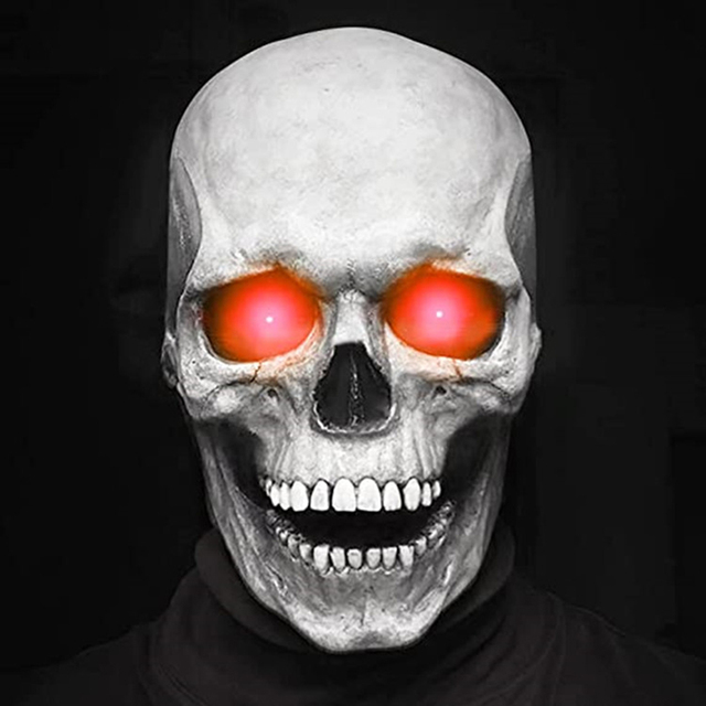 Maska Halloween z ruchomą szczęką na całą głowę - dekoracyjna maska czaszki, idealna na imprezy, cosplay i prezent (2021) - Wianko - 15