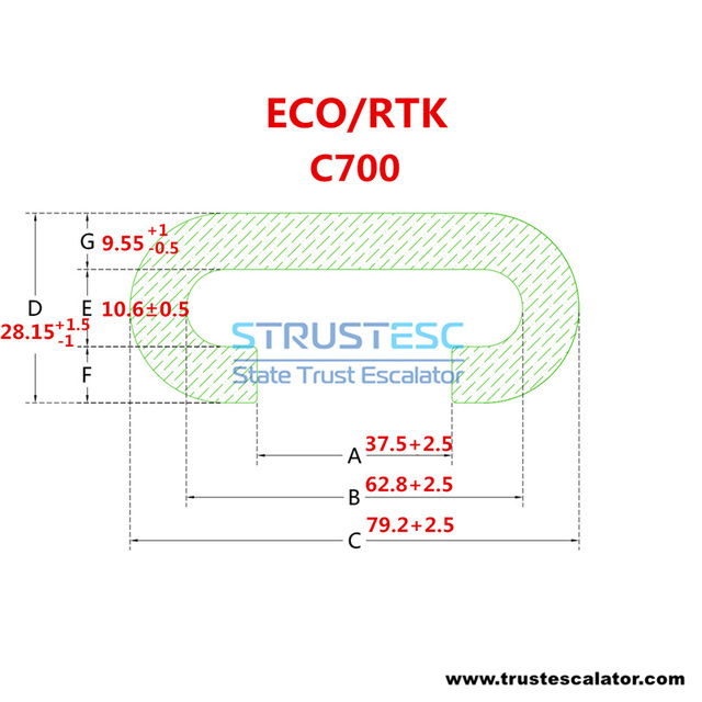 Poręcz C700 ECO RTK do schodów ruchomych Travelator KONE - Wianko - 1