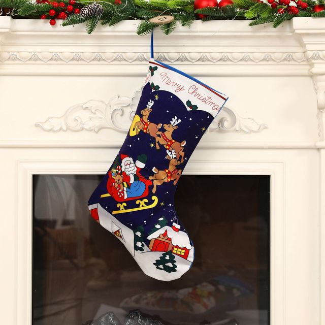 Dekoracje świąteczne z nadrukiem kreskówkowym - prezentowa torba dekoracyjna na skarpety do kominka dla dzieci z uchwytem na cukierki - Home Decor - Wianko - 11