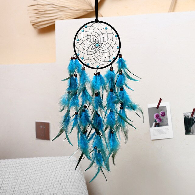 Handmade łapacz snów do dekoracji wnętrz - Dreamcatcher Ornament sypialnia, rękodzieło do powieszenia - Wianko - 4