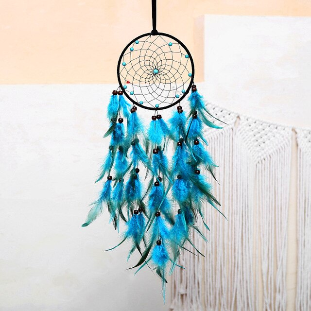 Handmade łapacz snów do dekoracji wnętrz - Dreamcatcher Ornament sypialnia, rękodzieło do powieszenia - Wianko - 6