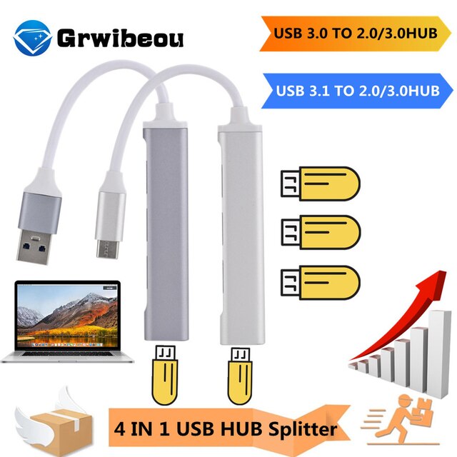 HUB USB 3.0 typu C 3.1 4 Porty OTG dla Lenovo Xiaomi Macbook Pro - Wianko - 1