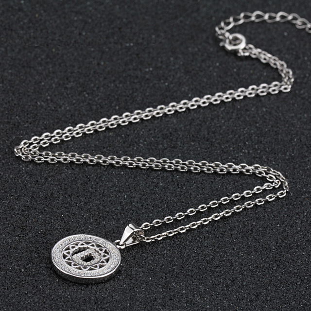 Klasyczny wisiorek D z listem wykonany ze srebra próby 925, ozdobiony czystymi cyrkoniami, biżuteria dla kobiet i dziewcząt - Wianko - 3