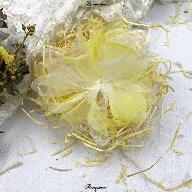 10 jardów Gradient Organza z 3D kwiatami - koronkowe wykończenia do DIY, handmade obuwia, damskich kapeluszy i ozdób do ciast - Wianko - 5