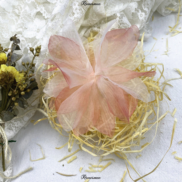 10 jardów Gradient Organza z 3D kwiatami - koronkowe wykończenia do DIY, handmade obuwia, damskich kapeluszy i ozdób do ciast - Wianko - 14