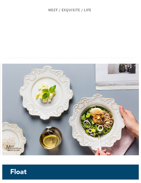 Stylowy zestaw ceramicznych talerzy i misek - idealne na sałatki i owoce - Wianko - 3
