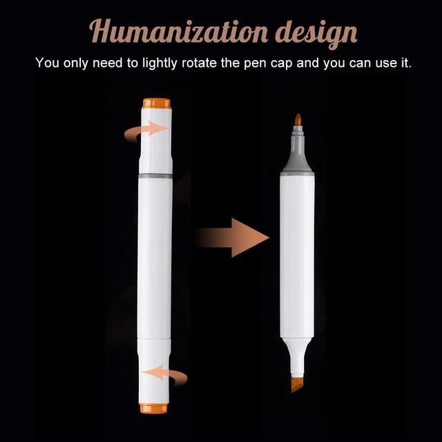 Zestaw 24 markerów artystycznych Touchnew, dwuścienne, na bazie alkoholu, do kolorowania i zdobienia, kolory skóry, Manga - Wianko - 2