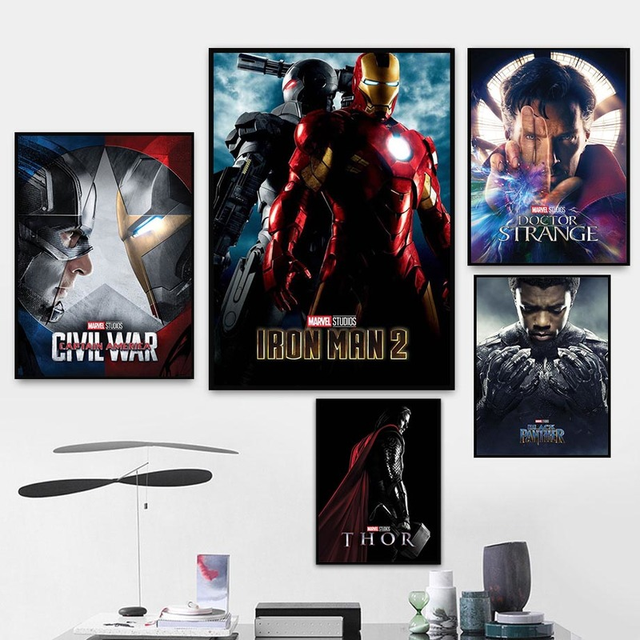 Plakat artystyczny Marvel Avengers - Captain America, Iron Man, Thor (Disney) - Wianko - 3