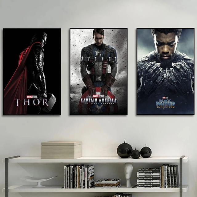 Plakat artystyczny Marvel Avengers - Captain America, Iron Man, Thor (Disney) - Wianko - 5