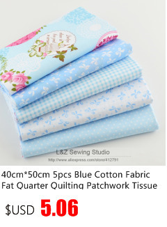 Tkanina bawełniana niebieska z wzorem róż w stylu diagonal, do szycia lalki, scrapbookingu i odzieży - Wianko - 23