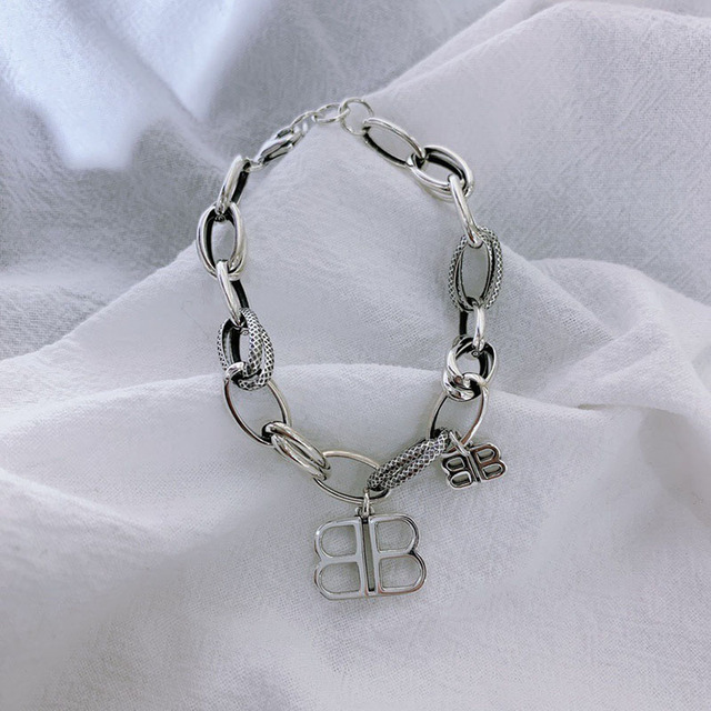 Gruba bransoletka z 925 srebra MEWANRY w stylu Hip Hop Vintage z łańcuchem, idealna dla pary - biżuteria hurtowa - Wianko - 1