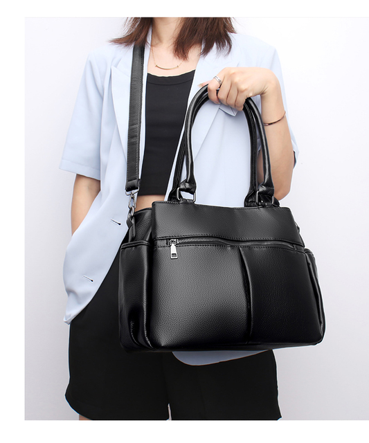 Nowa moda! Wysokiej jakości, luksusowa torba Sac A Main - dużej pojemności, plisowana, ze skóry Pu - Wianko - 12