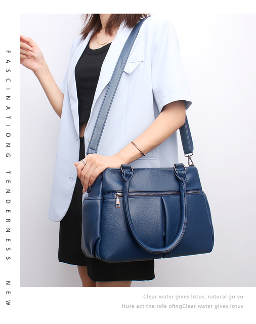 Nowa moda! Wysokiej jakości, luksusowa torba Sac A Main - dużej pojemności, plisowana, ze skóry Pu - Wianko - 11