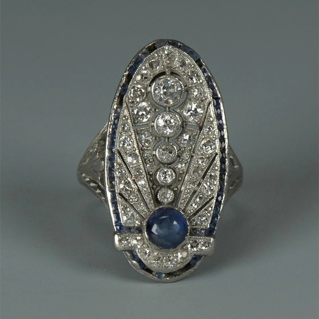 Luksusowy pierścionek Vintage Huitan z wydrążonym wzorem dla kobiet - Retro akcesorium biżuteryjne na przyjęcia - Wianko - 2