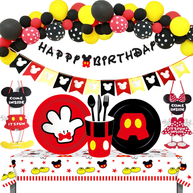 Zestaw dekoracji imprezowych Mickey i Minnie Baby Shower dla chłopca i dziewczynki - Wianko - 1