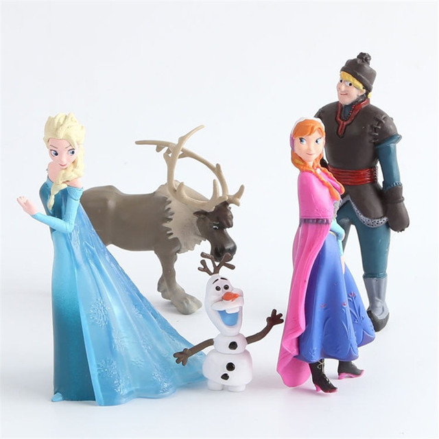 Figurki Disney Mrożone - Anna, Elsa, Kristoff, Sven, Olaf, zestaw 5 sztuk - Wianko - 1