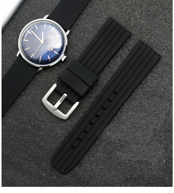Nowy, oddychający pasek silikonowy do zegarka sportowego na świeżym powietrzu, dla mężczyzn i kobiet, szerokość: 18mm/20mm/22mm, odpowiedni dla modeli Hua-wei, Mido, Tissot, Omega - Wianko - 2