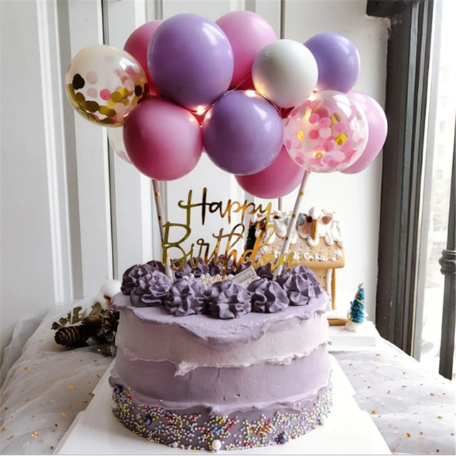 Konfetti do ciasta - zestaw 5 balonów z wykaszarkami, mini lateksowe balony DIY, dekoracje świąteczne i urodzinowe - Wianko - 6