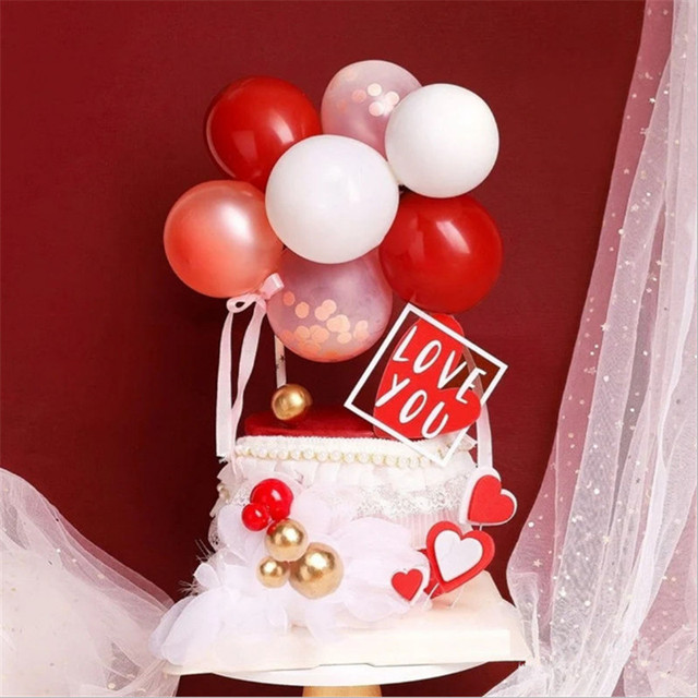 Konfetti do ciasta - zestaw 5 balonów z wykaszarkami, mini lateksowe balony DIY, dekoracje świąteczne i urodzinowe - Wianko - 7