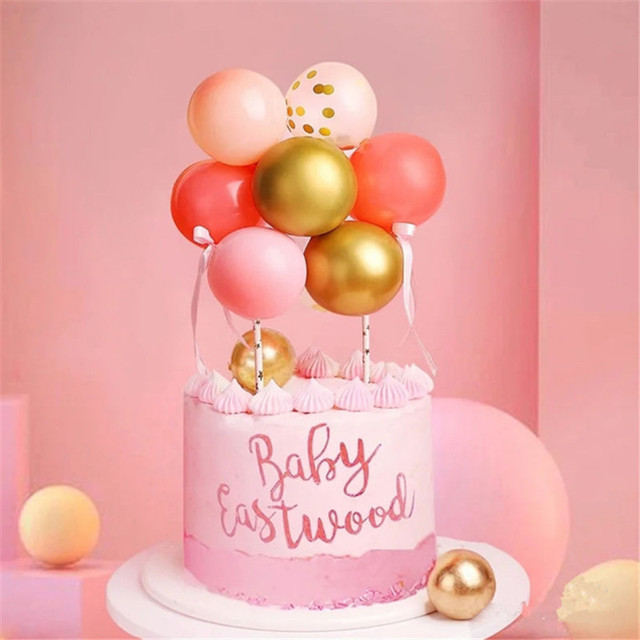 Konfetti do ciasta - zestaw 5 balonów z wykaszarkami, mini lateksowe balony DIY, dekoracje świąteczne i urodzinowe - Wianko - 8