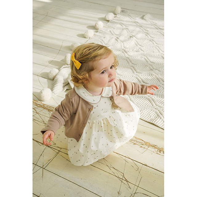 Kombinezon dla niemowląt: pasujący zestaw dla brata i siostry, hiszpański styl, Romper z bawełnianej sukienki, z płaszczem dla maluchów - Wianko - 5
