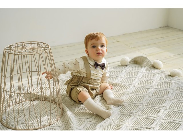 Kombinezon dla niemowląt: pasujący zestaw dla brata i siostry, hiszpański styl, Romper z bawełnianej sukienki, z płaszczem dla maluchów - Wianko - 4