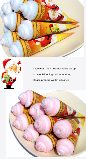 Ręcznik świąteczny z dekoracją świętego Mikołaja, bałwana i personalizacją - prezent ślubny w kształcie drzewa - Wianko - 7