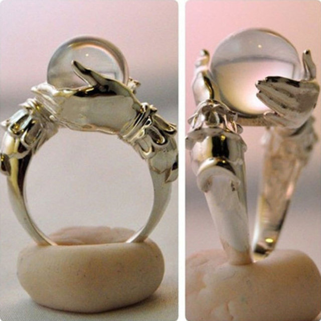 Pierścionek serce w antycznym srebrnym kolorze z punkowymi, gotyckimi pierścieniami - biżuteria dla par na Halloween - Wianko - 113