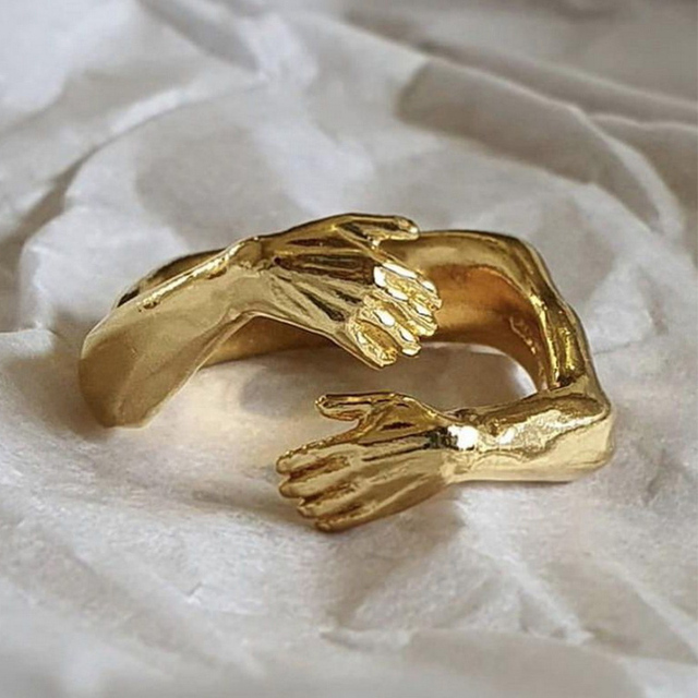 Pierścionek serce w antycznym srebrnym kolorze z punkowymi, gotyckimi pierścieniami - biżuteria dla par na Halloween - Wianko - 116