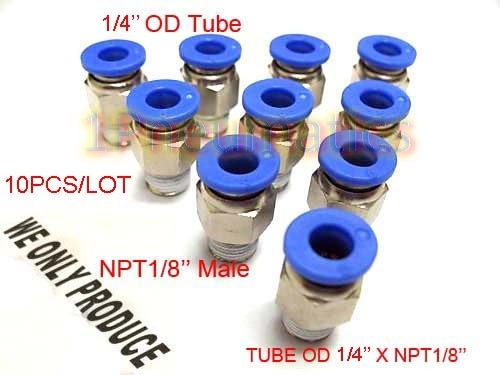 Złącze męskie pneumatyczne PC1/4-N01: szybkie uwolnienie powietrza, rura OD 1/4'' x NPT 1/8'' - Wianko - 1