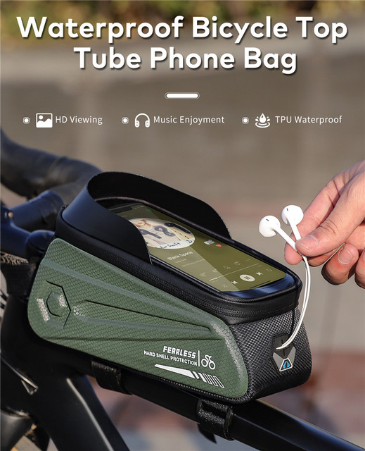 Wodoodporna torba rowerowa WEST BIKING 7.0 Cal z ekranem dotykowym do telefonu, na przednią ramę MTB Road Bike - Wianko - 1