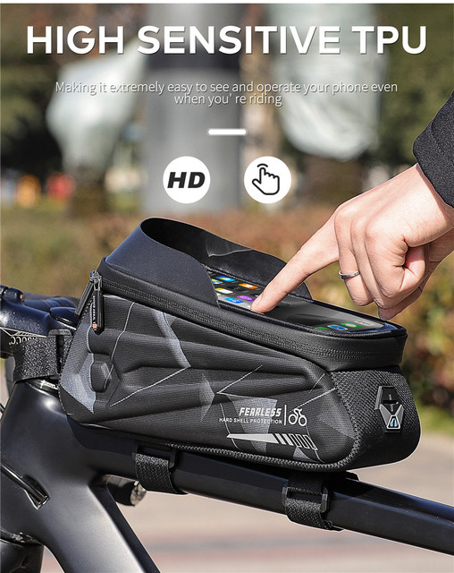 Wodoodporna torba rowerowa WEST BIKING 7.0 Cal z ekranem dotykowym do telefonu, na przednią ramę MTB Road Bike - Wianko - 4
