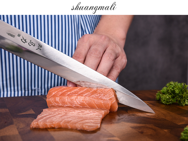 Japoński Sashimi nóż kuchenny IK 9 o długości 10, 11 cali z ostrzem ze stali nierdzewnej 5Cr15, rękojeść z ABS do filetowania łososia i krojenia sushi - Wianko - 6