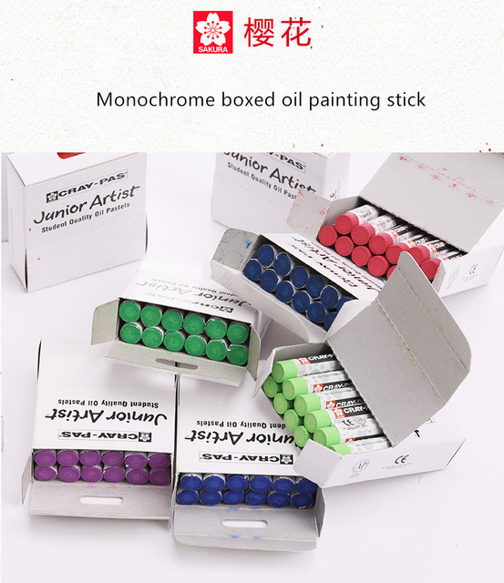 24 kolorowe pastele olejne Sakura Cray-Pas Junior - zestaw 12 sztuk - Wianko - 1