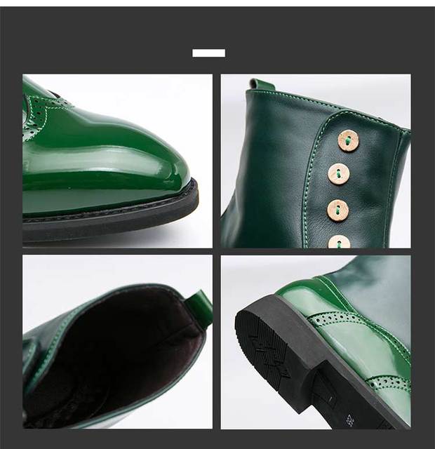Wysokiej jakości męskie buty Jesień/Zima z klamrą Chelsea, rozmiar 47/48 w kolorze zielonym z modnymi botkami Vintage - Wianko - 8