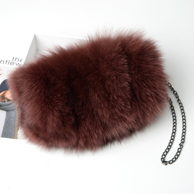 Luksusowa torebka podróżna z autentycznym futrem lisa, idealna na zimowe dni - Wianko - 13