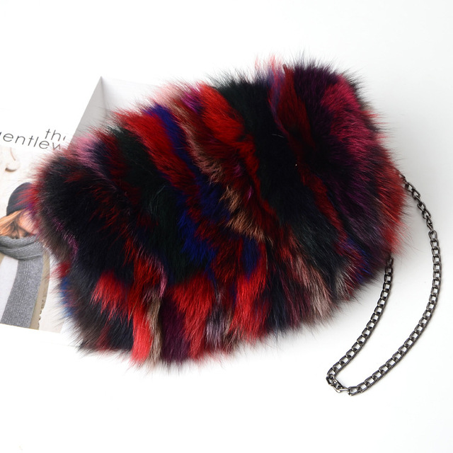 Luksusowa torebka podróżna z autentycznym futrem lisa, idealna na zimowe dni - Wianko - 12