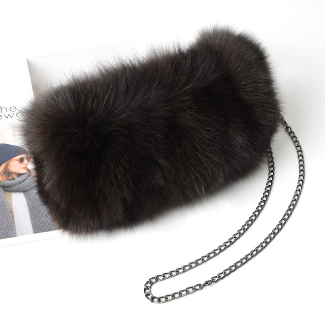 Luksusowa torebka podróżna z autentycznym futrem lisa, idealna na zimowe dni - Wianko - 21