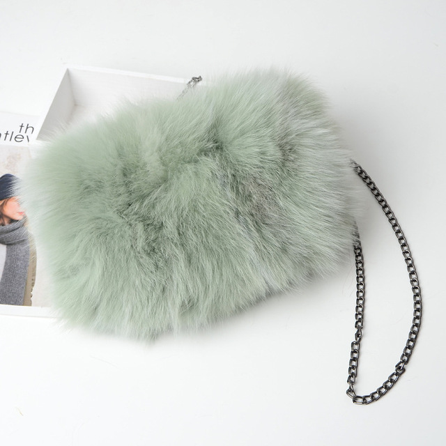 Luksusowa torebka podróżna z autentycznym futrem lisa, idealna na zimowe dni - Wianko - 11