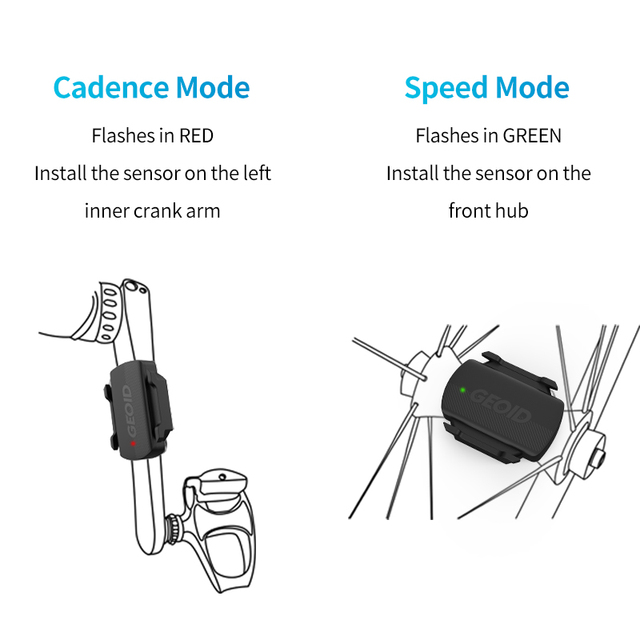 GEOID Bike Cadence - czujnik prędkości i licznik rowerowy z funkcją ANT+ i Bluetooth, kompatybilny z GARMIN, IGPSPORT i Bryton - Wianko - 3