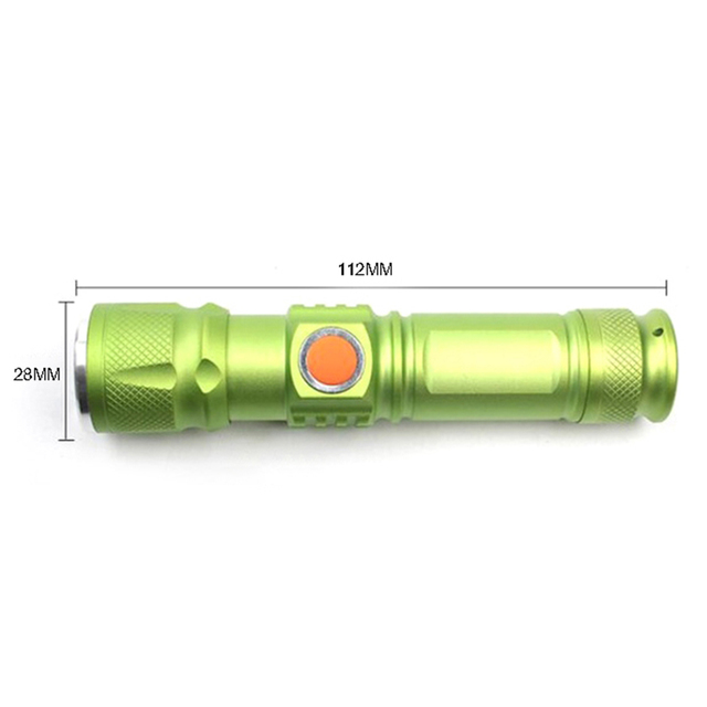 Akumulator teleskopowy Mini USB, jasno świecący zoomowalny latarka lampa zewnętrzna T6 - Wianko - 6