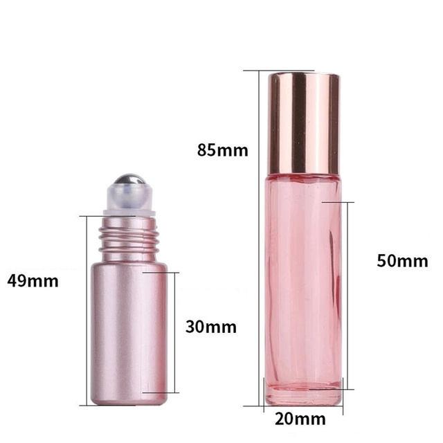 Gruba szklana rolka na butelkę o pojemności 10 ml z kulą ze stali nierdzewnej - idealna do aromaterapii i wielokrotnego napełniania - Wianko - 3