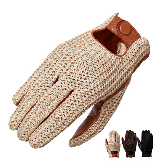 Męskie rękawiczki rowerowe z wełny i dzianiny na jesień i zimę do ekranu dotykowego z oryginalnej skóry - Wianko - 16