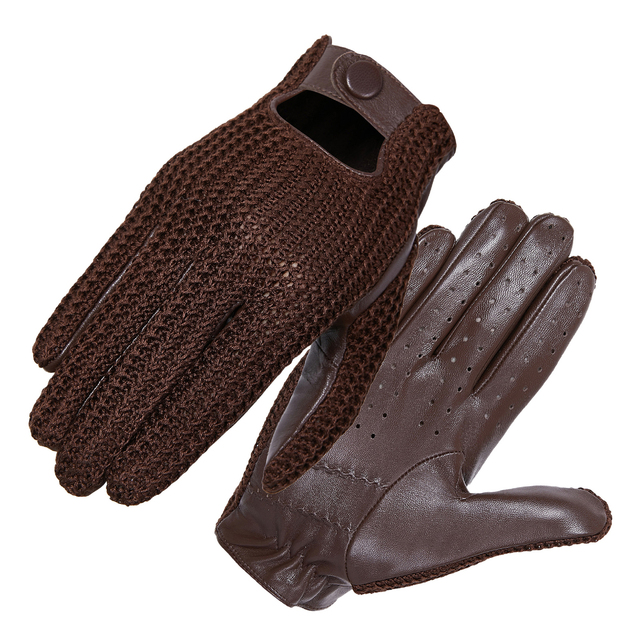 Męskie rękawiczki rowerowe z wełny i dzianiny na jesień i zimę do ekranu dotykowego z oryginalnej skóry - Wianko - 10