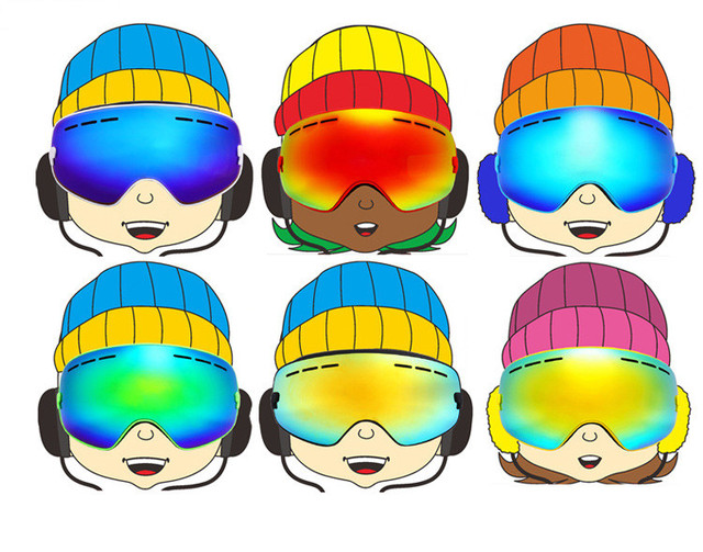 Gogle narciarskie Benice Kids dla dzieci z soczewkami sferycznymi, UV400, przeciwmgielne, dla chłopców i dziewczynek - Wianko - 1