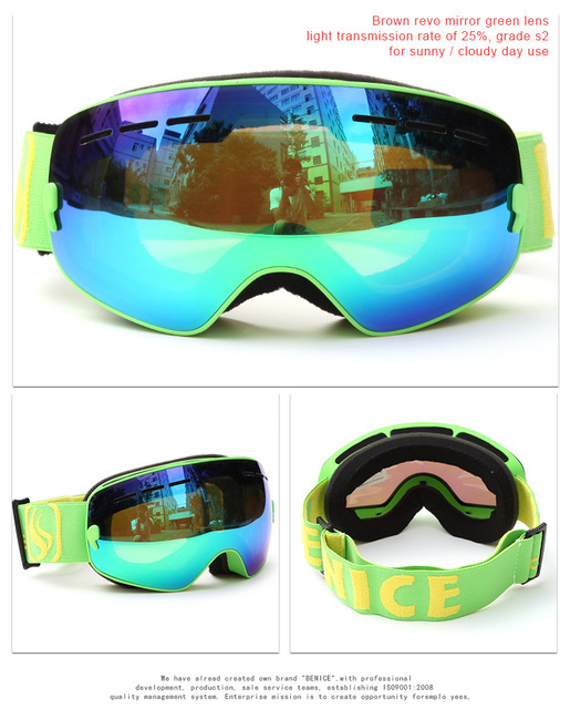 Gogle narciarskie Benice Kids dla dzieci z soczewkami sferycznymi, UV400, przeciwmgielne, dla chłopców i dziewczynek - Wianko - 13
