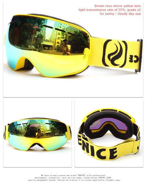Gogle narciarskie Benice Kids dla dzieci z soczewkami sferycznymi, UV400, przeciwmgielne, dla chłopców i dziewczynek - Wianko - 10