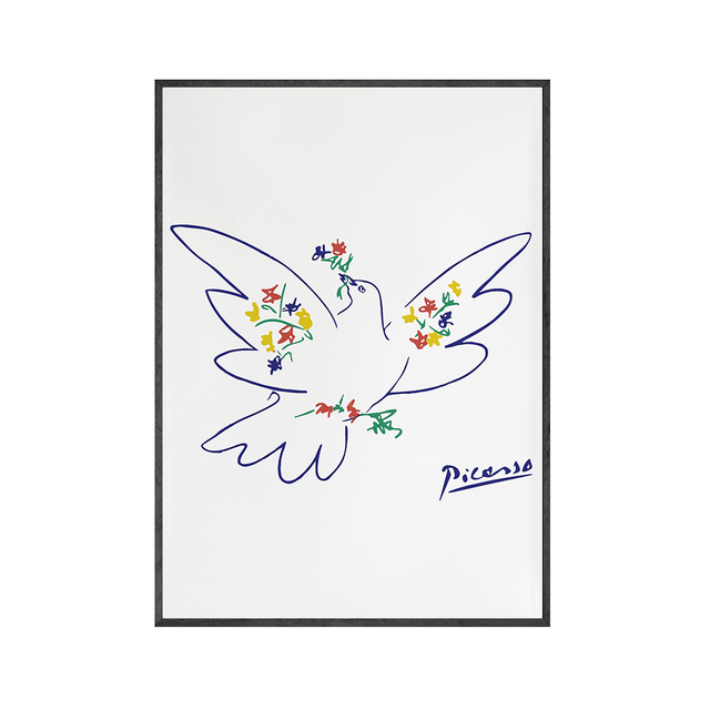 Streszczenie malarstwa ścian w stylu vintage - Pablo Picasso wystawa - sztuka Nordic do salonu - Wianko - 5