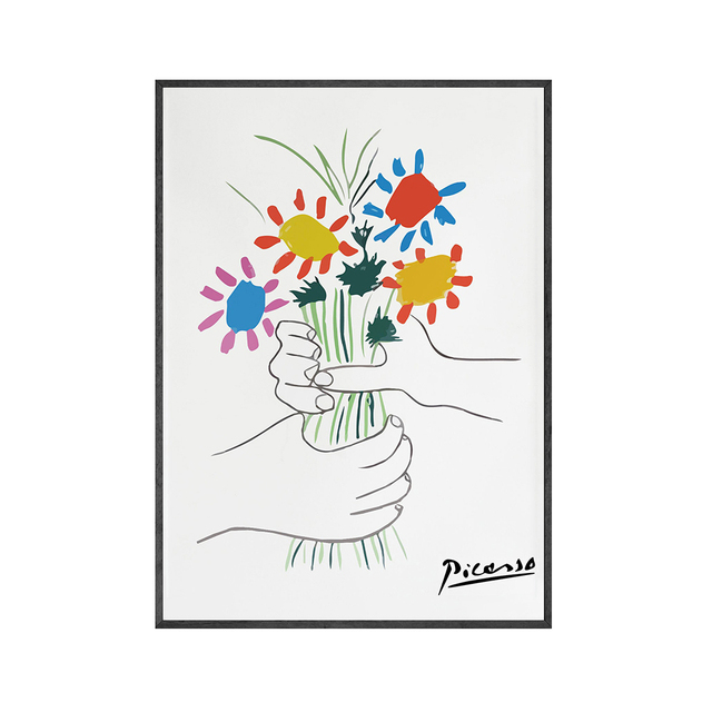 Streszczenie malarstwa ścian w stylu vintage - Pablo Picasso wystawa - sztuka Nordic do salonu - Wianko - 10